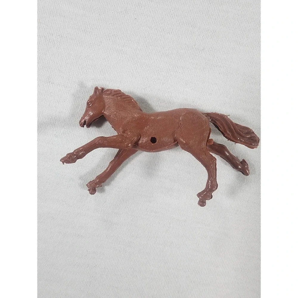 Vintage Horse Figurines Solid Molded Plastic Black White Brown Animal Toy Lot